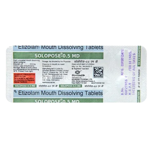 solopose md 0.5mg tablet 10's